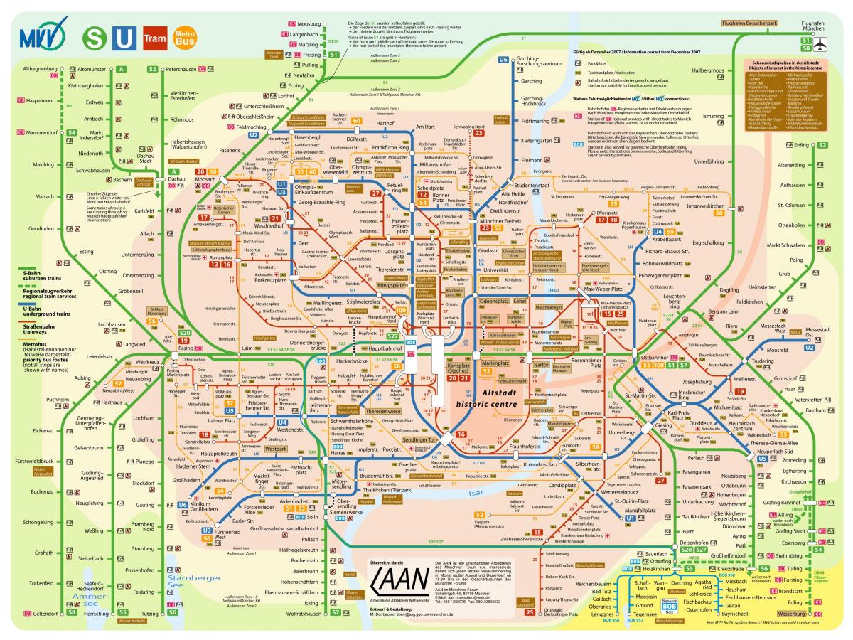 карта Мюнхена транспарту