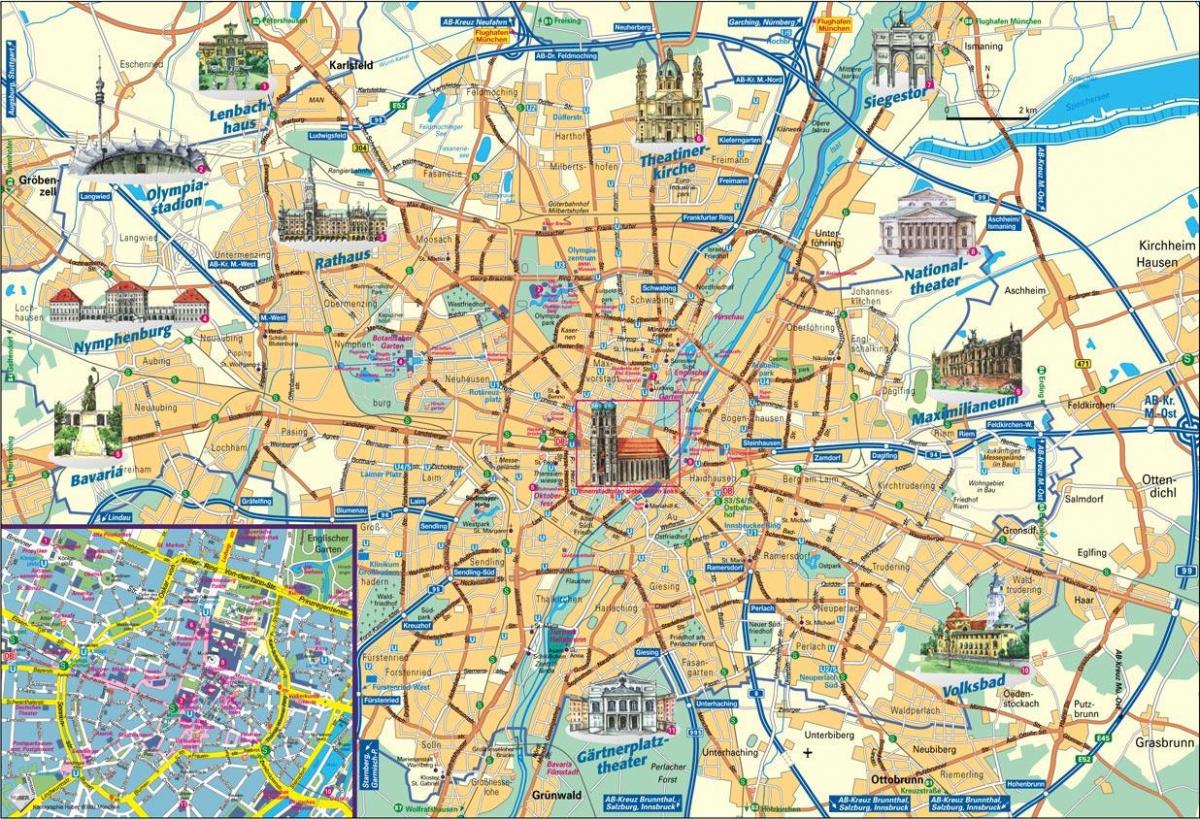карта горада Мюнхена, Германія