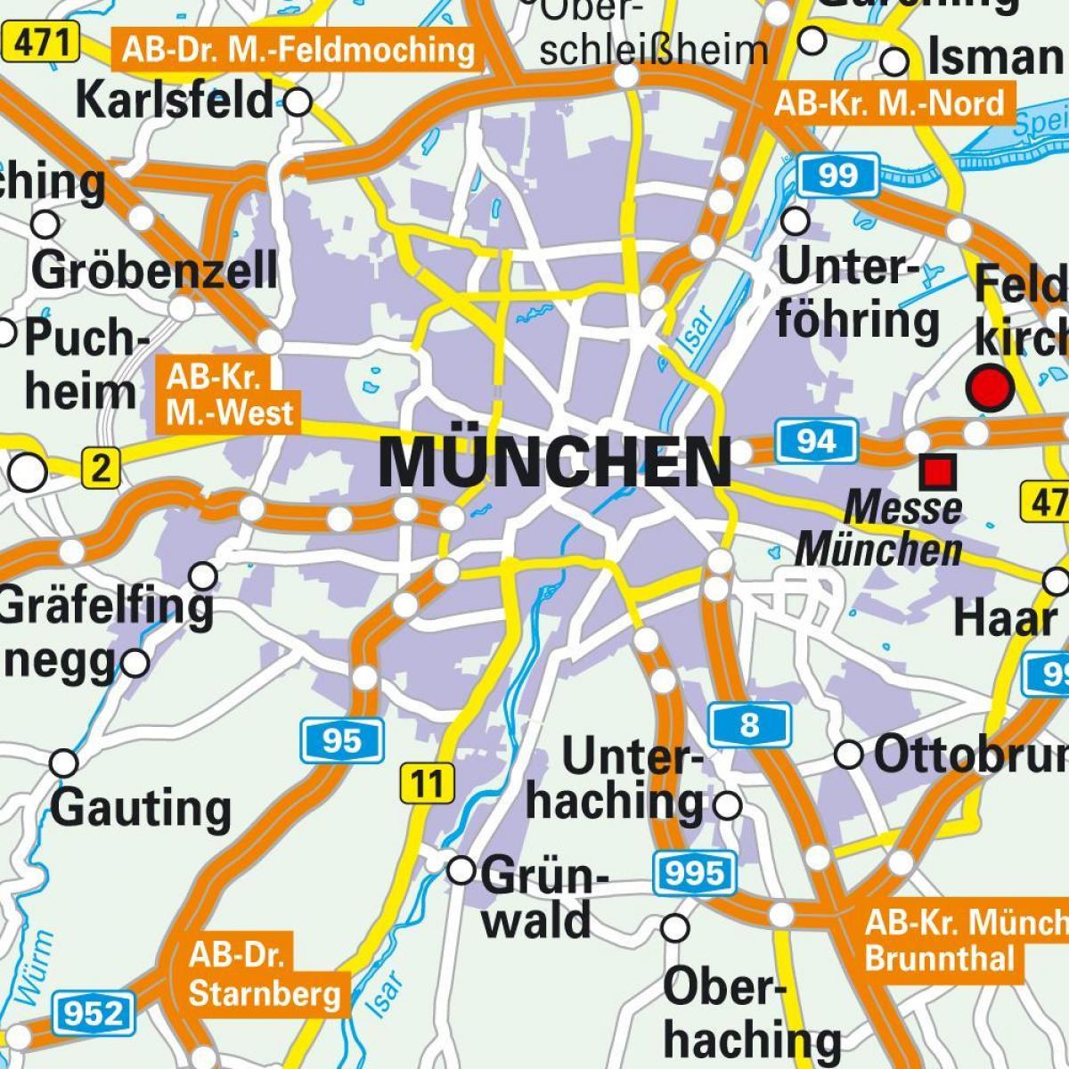Мюнхен цэнтр горада Карта
