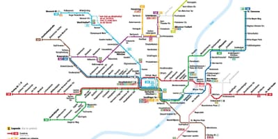 Карта Мюнхена на трамваі