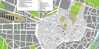 Турыстычная карта Мюнхена славутасцямі