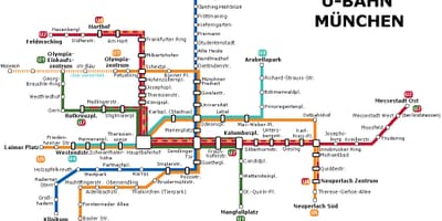 Карта метро ў Мюнхене