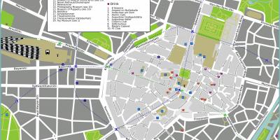Турыстычная карта Мюнхена славутасцямі