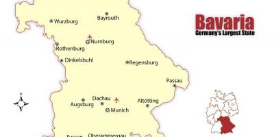 Карта Германіі паказвае Мюнхен